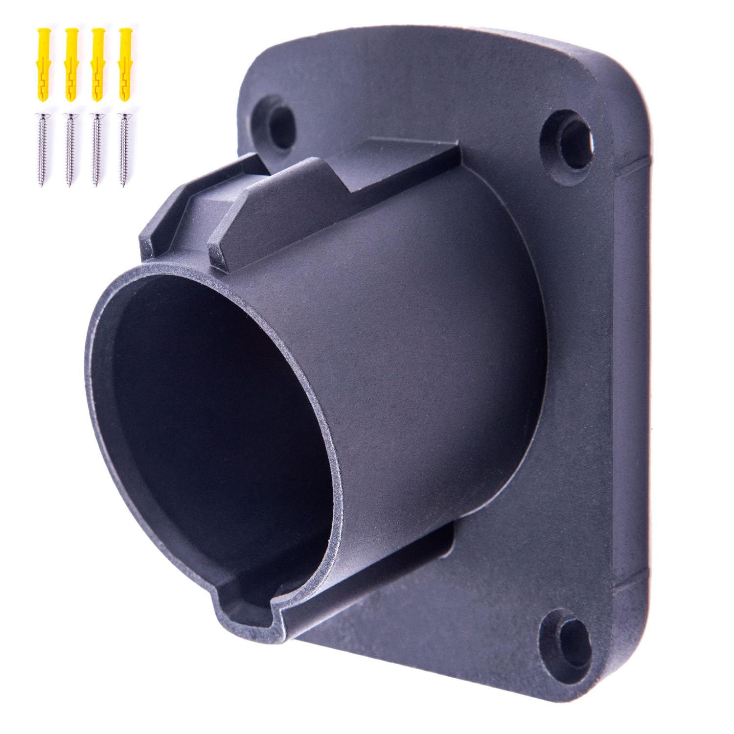 SKYFISH Non Rusting EV Charger Holder - Premium Wall-Mounted SAE J1772 Holster for Electric Vehicle Charging Cable Management,Nozzle Holster Dock with Screws Outdoor/Indoor (Holder & Cable Organizer)