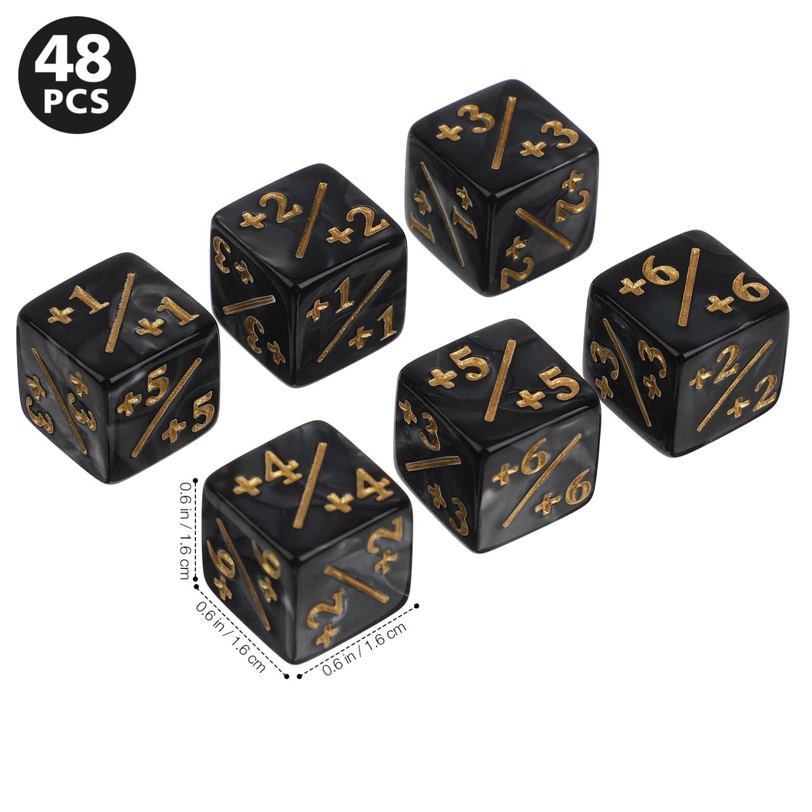Lot De 48 Dés Compteurs Acrylique - Pour Jeux De Cartes (MTG, Pokémon...) - Empilables, Colorés - Accessoire Gaming