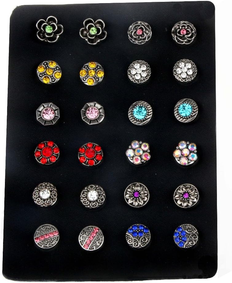 10pcs Snap Jewelry Display Stand for 12MM PU Snap Chunk Hold up to 24 Charms (12mm-24)