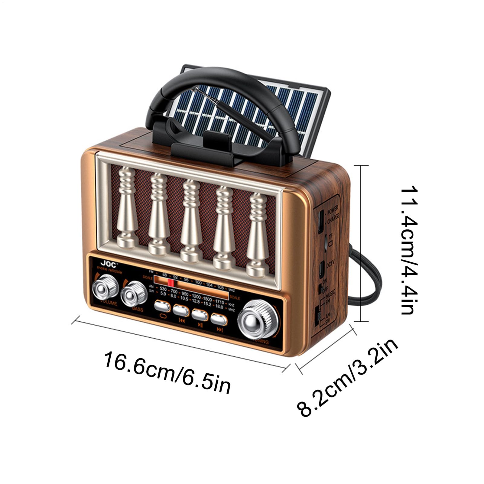 Radio Zasilane Energi? S?oneczn?, AM/FM G?o?nik z ?adowaniem USB