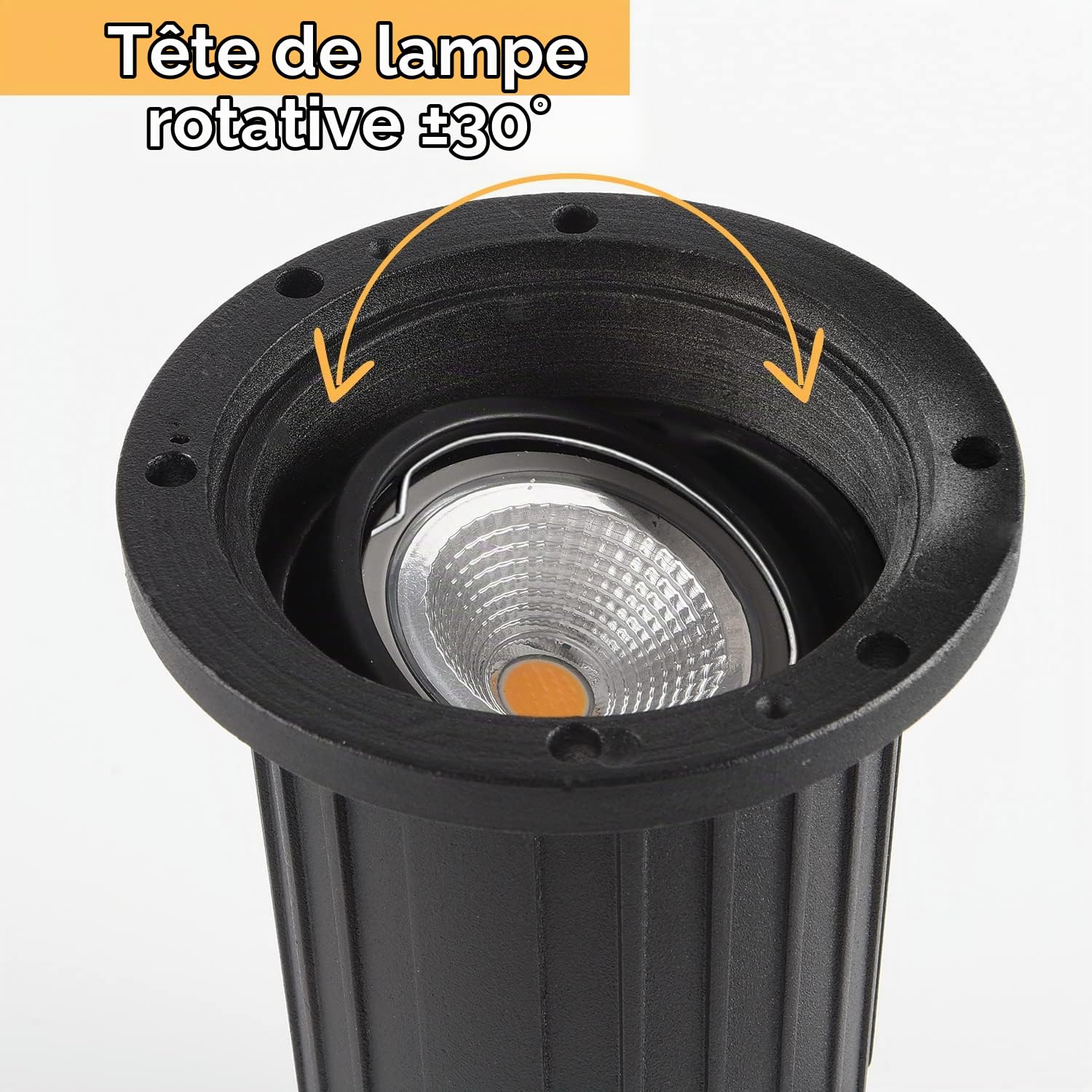 orientable Spot Exterieur encastrable au sol pour GU10, IP67 étanche LED Spot Terrasse Extérieur Spot de sol rond et praticable pour l’extérieur, 230V lampe de sol ronde pour Pelouse, Cour