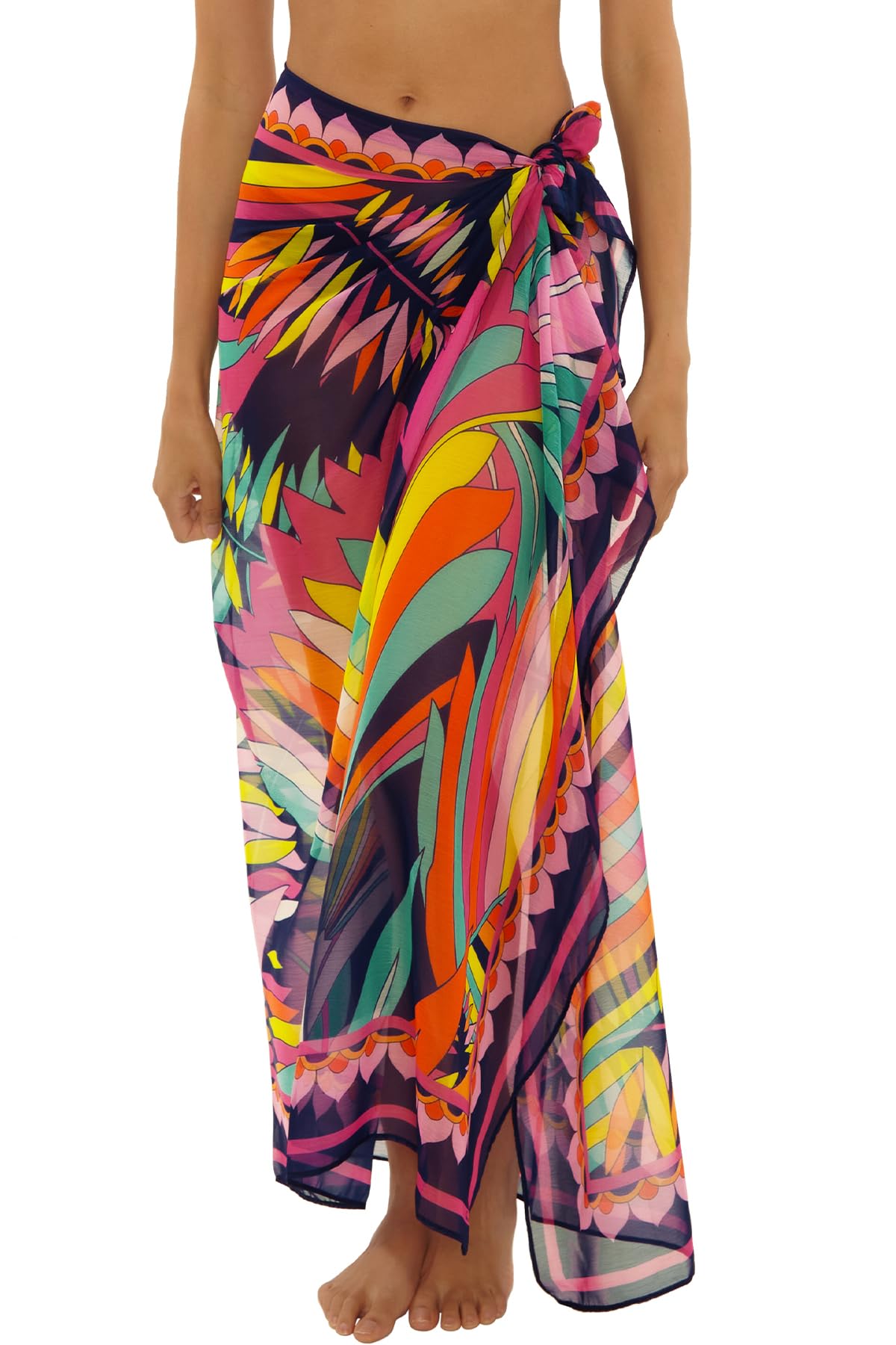 Trina Turk Paralia - Womens Chiffon Pareo Casual Beach Cover Ups for Women Multicolor One Size