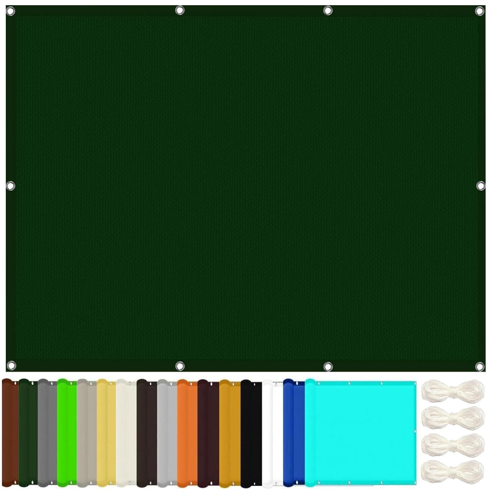 Voile d'ombrage rectangulaire vert foncé : stoppez la chaleur et la pluie sur le balcon