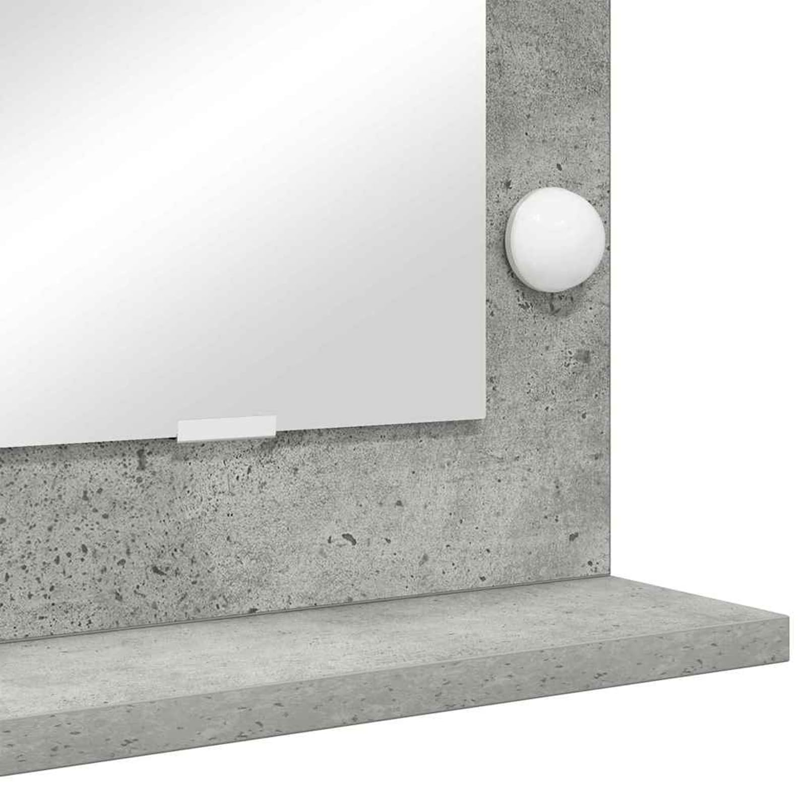 Gecheer Make-Up Spiegel Beton grau Glas 80 x 55 x 18 cm Rechteckig, Deko Spiegel Bathroom Mirror für Badezimmer Make-up Rasur Wohnung Hotel868296