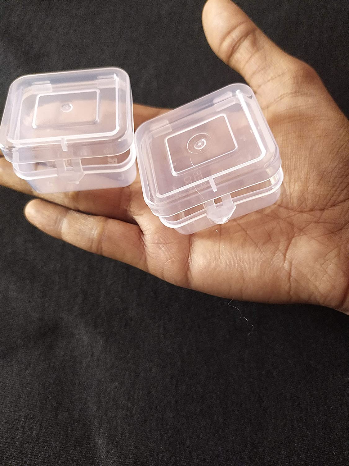 choice Small Containers Plastic Clear Boxes with Lock lid 10 ml (Pack of 24)(Size :4cmx5cm)