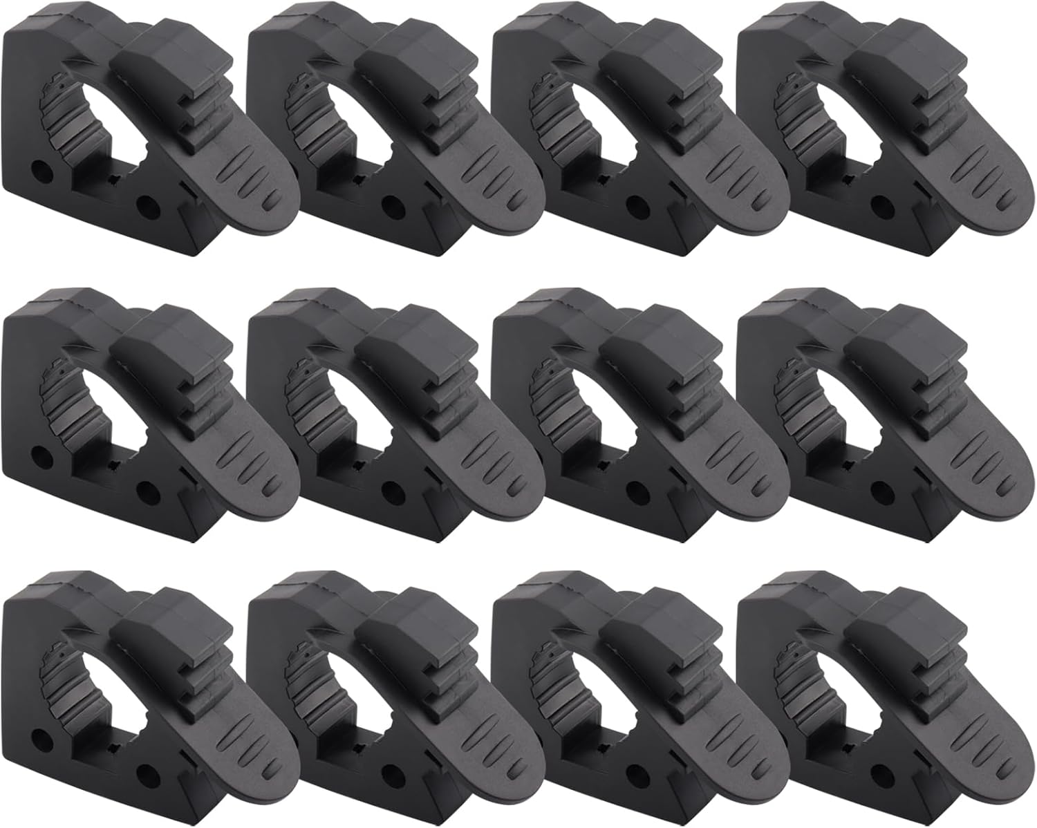 12 PCS Quick Release Rubber Clamp Mount 1-1/10'' to 1-3/10'' in Diameter for Most of Off-road Vehicles, Trucks, UTVs, ATVs-Black