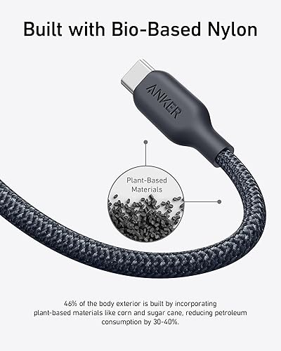 Miniatura 5 de Anker Cable USB C (240 W, 6 pies, paquete de 2), cable de carga USB C bio-trenzado, carga rápida para iPhone 1515 Pro15Plus15ProMax, MacBook Pro