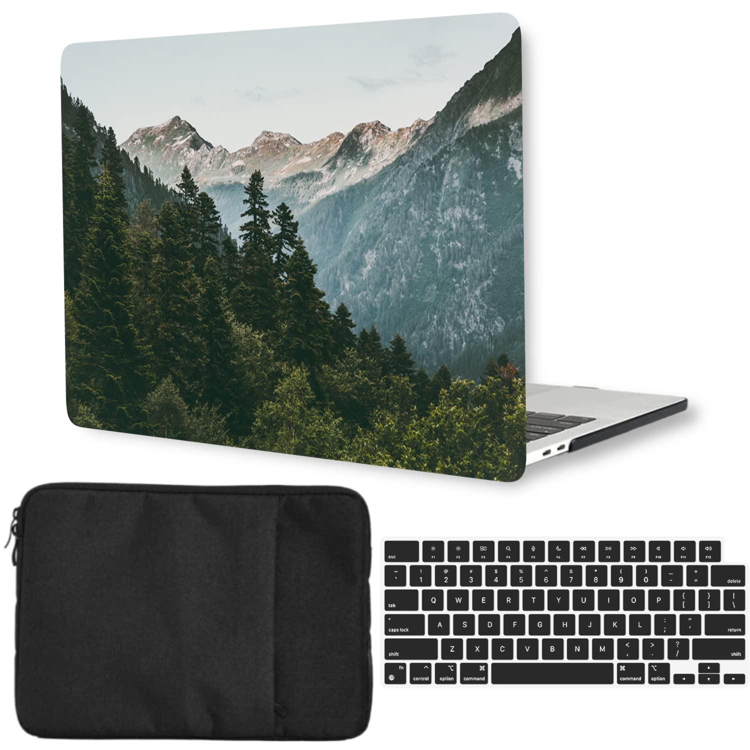 Hard Case Compatible with MacBook Pro 15 Inch 2019 2018 2017 2016 Release A1707 A1990, Plastic Hardshell Cover & Laptop Sleeve Bag & Keyboard Skin for