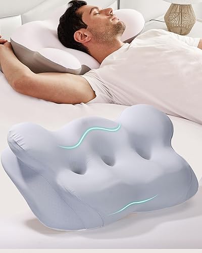 Miniatura 2 de Almohada cervical para el cuello para aliviar el dolor, almohada ergonómica de espuma viscoelástica de contorno para soporte de cuello, almohada