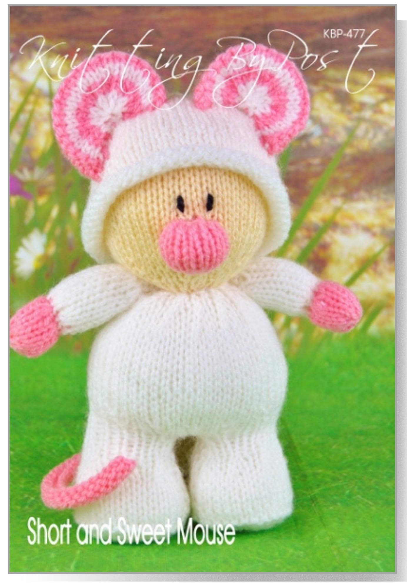 Knitting By Post White, Cream, Pink Knitting Pattern Short And Sweet Mouse From Get Knitting And Make Your Needles Squeak With Our Friendly Animal Character In White, Cream And Pink