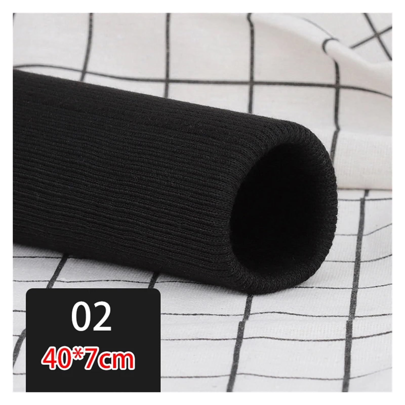Set Di Polsini Elastici A Coste Ispessiti – Tessuto Tubolare Per Maglie, Giacche E Felpe, Antivento E Antifreddo, Nero