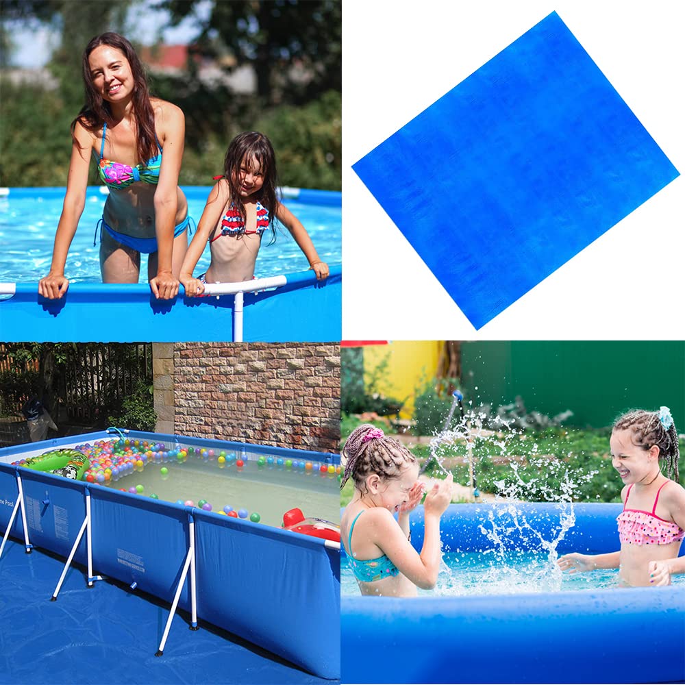 Alfombrilla Rectangular para Piscina Azul, Paño de Piso Plegable para Piscina Protector de Suelo Piscina Adecuado para Piscinas, Hinchables y Piscinas para Niños 295 x 206cm