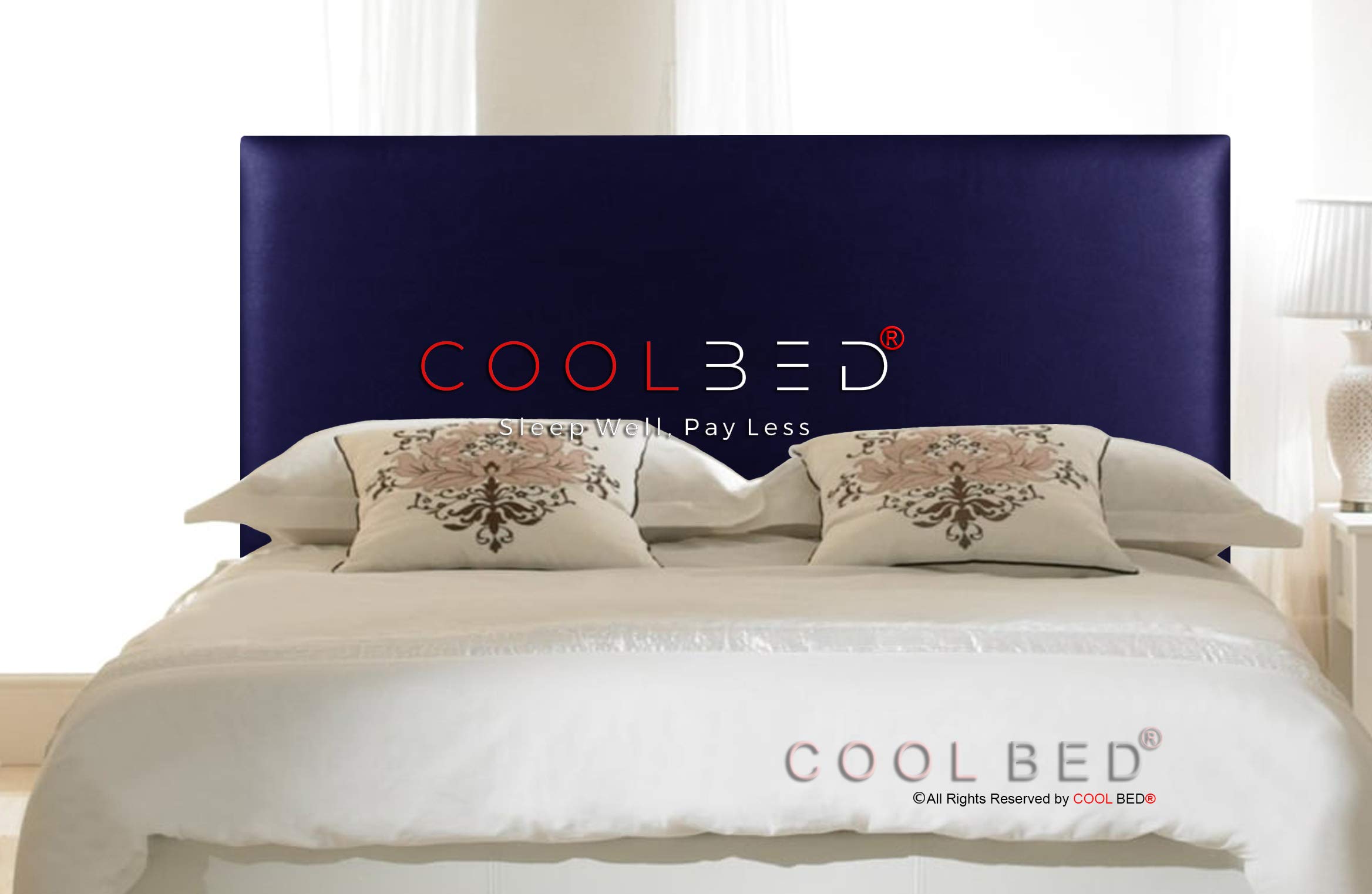 PLAIN FAUX LEATHER CHESTERFIELD HEADBOARD FOR DIVAN BED IN 20" AND 26" HEIGHT (SMALL DOUBLE - 4FT, BLUE - 26" Inches)