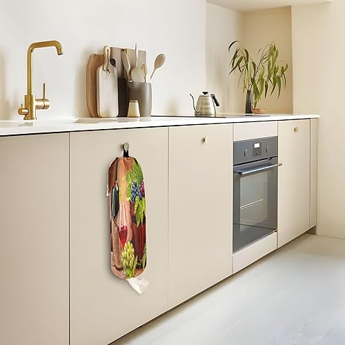 Miniatura 5 de KLL Soportes para bolsas de plástico reutilizables para bolsas de compras, organizador de plástico para montaje en pared, soporte para bolsas de