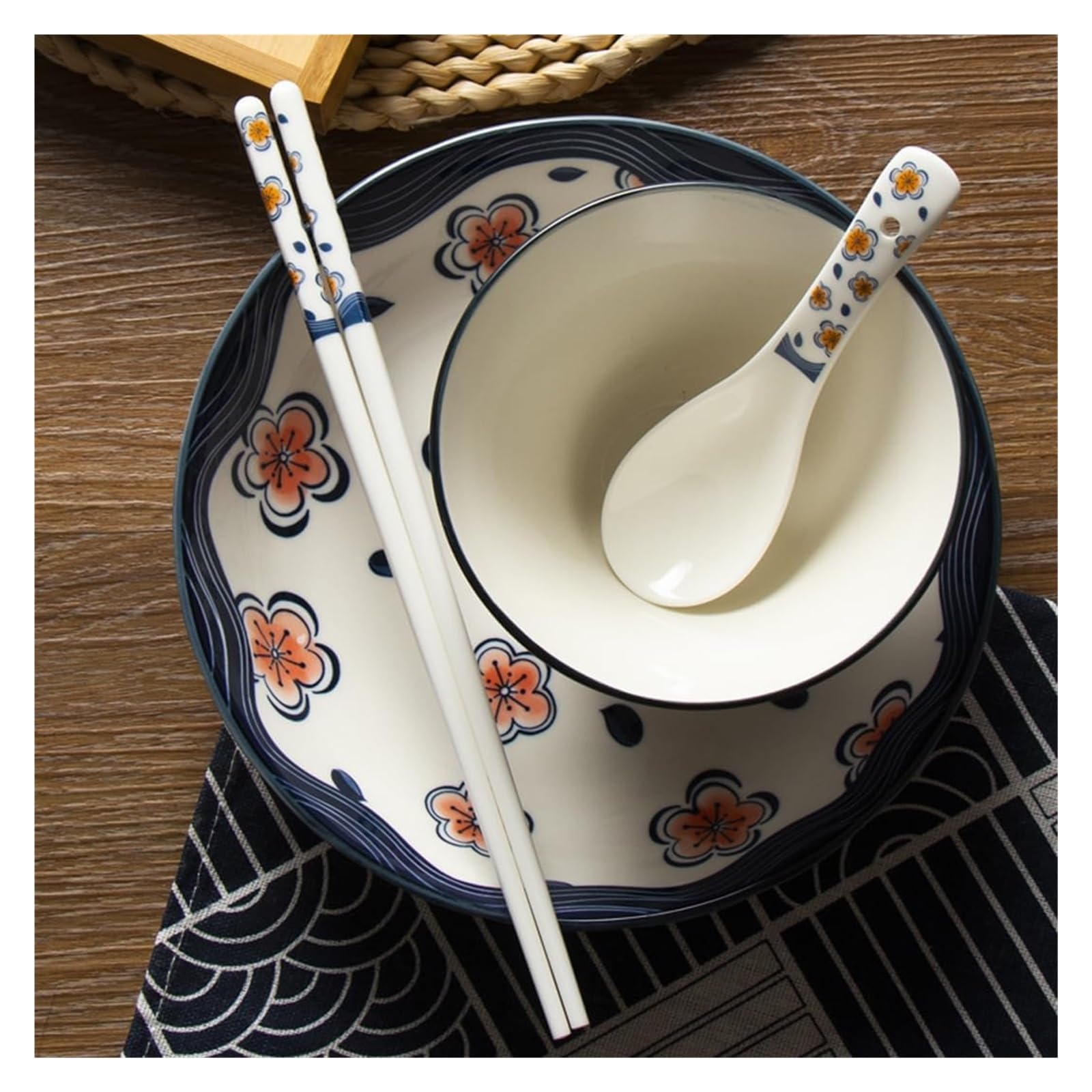 Baguettes en céramique, Cadeau japonais mignon de baguettes en porcelaine, 10 paires réutilisables céramique d'os haute qualité Chine(A)