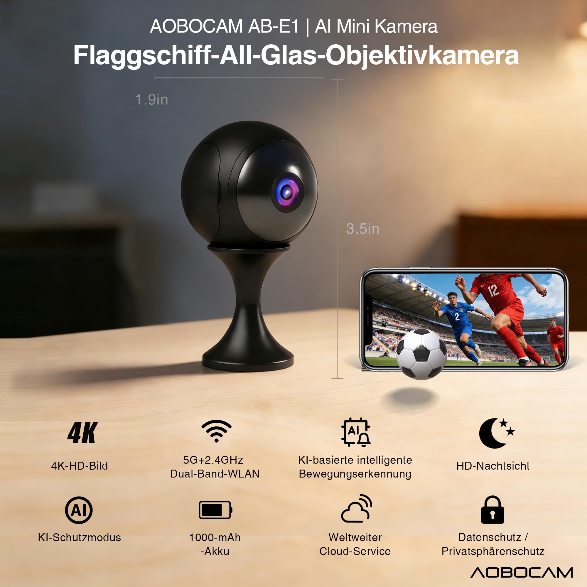 AOBOCAM 4K WiFi Surveillance Camera - Dettaglio