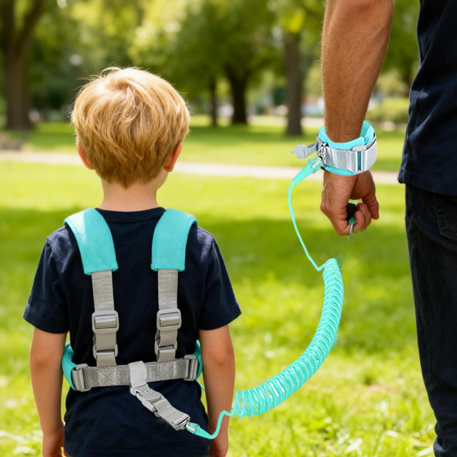 Laisse Enfant,Harnais Enfant,Anti-perte Enfant Bracelet,Bracelet Enfant Securite pour Garçons Filles Sortir Marche Achats(Vert 2,5m)