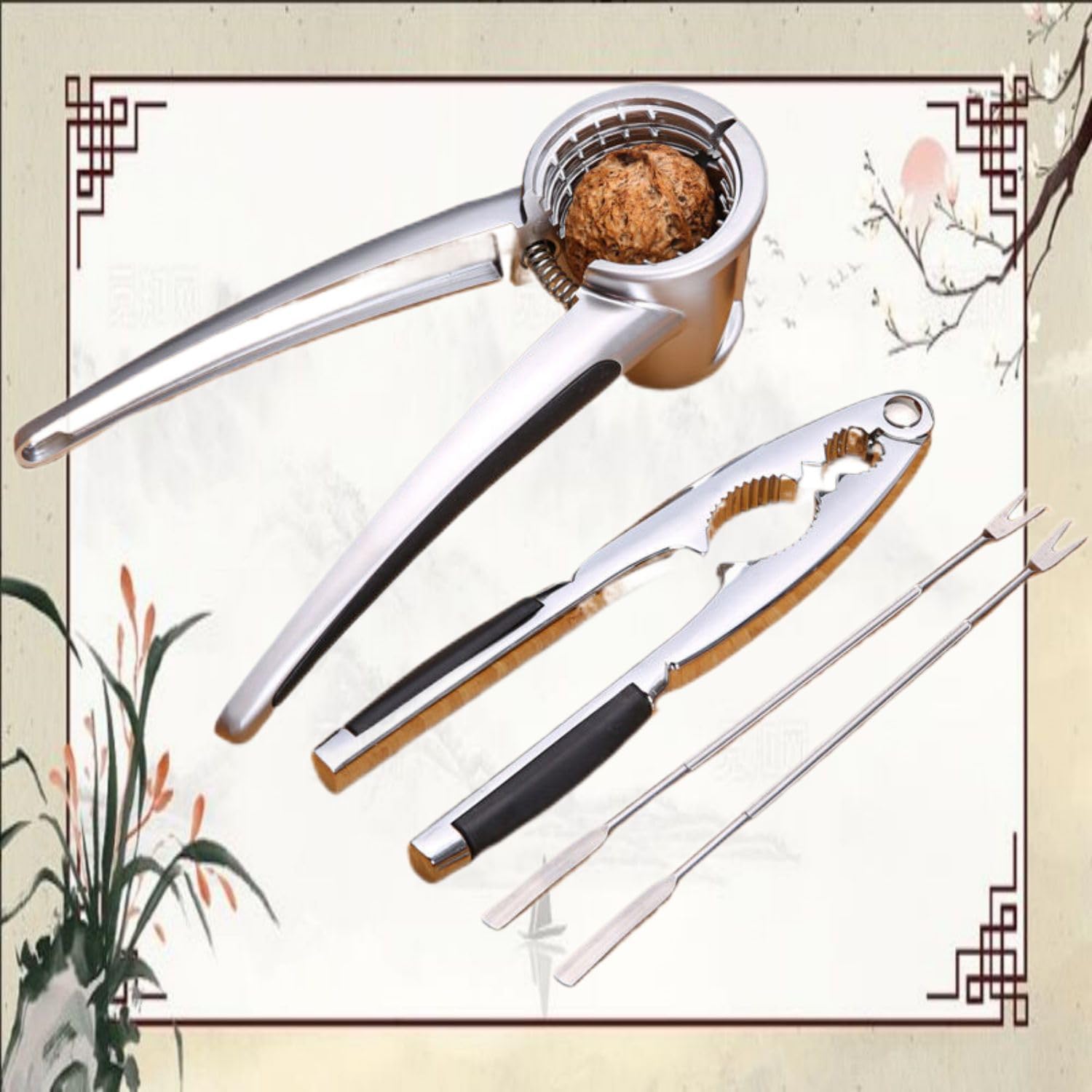 核桃夹 Nut Crackers Nutcracker for Walnuts, Nut Cracker Kitchen Tool 子剥核夹山核桃工具家用多功能开核桃坚果的神器小榛子钳子 Household Cleaning，Kitchen Storage Essentials