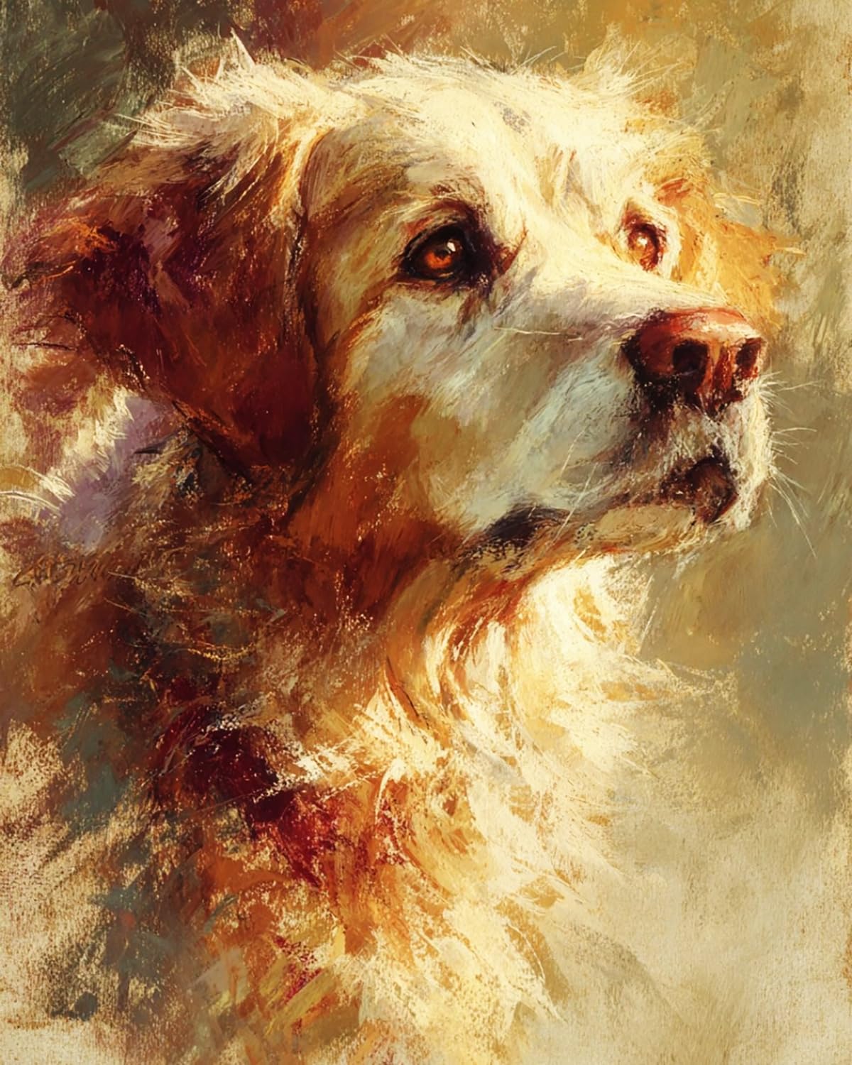Liubaishi Multicolour Paint By Numbers Kit For Adults, Loyal Dog, 40X50 Cm, Acrylic On Canvas