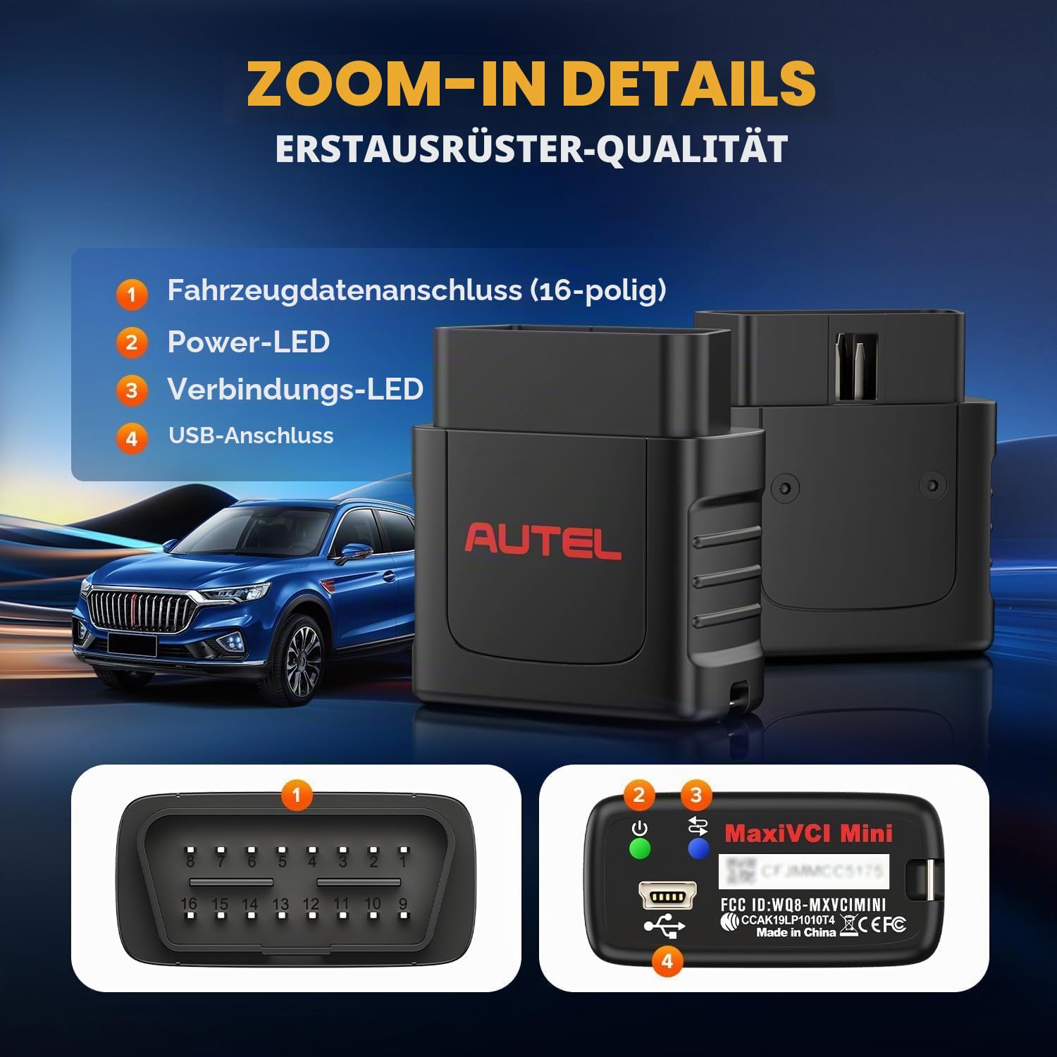Autel Maxi VCI Mini Wireless Diagnoseschnittstelle Fahrzeug Wireless Dongle | 2026 Neuester MaxiVCI Funktioniert mit Autel MaxiCOM MK808BT PRO MP808BT Pro MK808S-TS MX808S-TS MP808S-TS MK808TS MP808TS