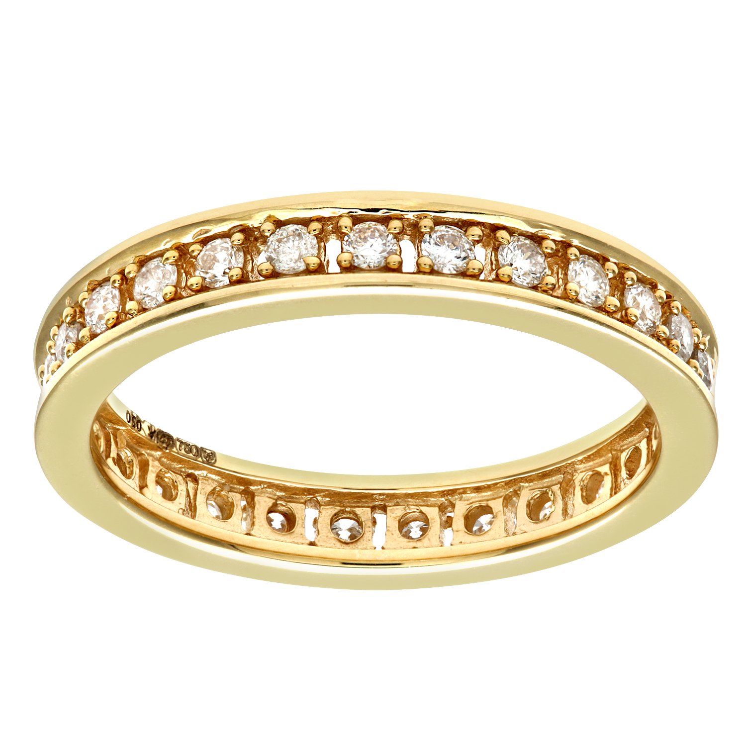 Naava 18ct Yellow Gold Half Carat Diamond Full Eternity Ring