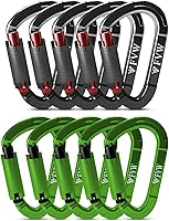 Vista 7 de FVW Mosquetones de bloqueo automático para escalada en roca, mosquetones profesionales de 25KN (5620 lbs) resistentes para rapel, columpio, rescate