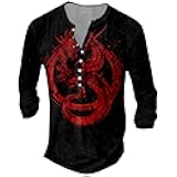 Long Sleeve T Shirt Men Cross Print Cool Skull Graphic V Neck Casual Us USA Flag American Tops for Men