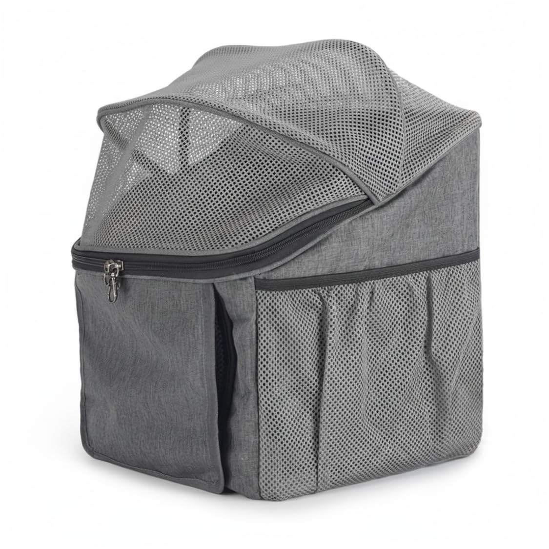 Hunde-Fahrradkorb, Haustier-Fahrradkorb mit Schnellverschluss-Schnalle, multifunktionaler Katzenträger für Rucksack, Handtasche und Ruhebett im Innenbereich, Grau.