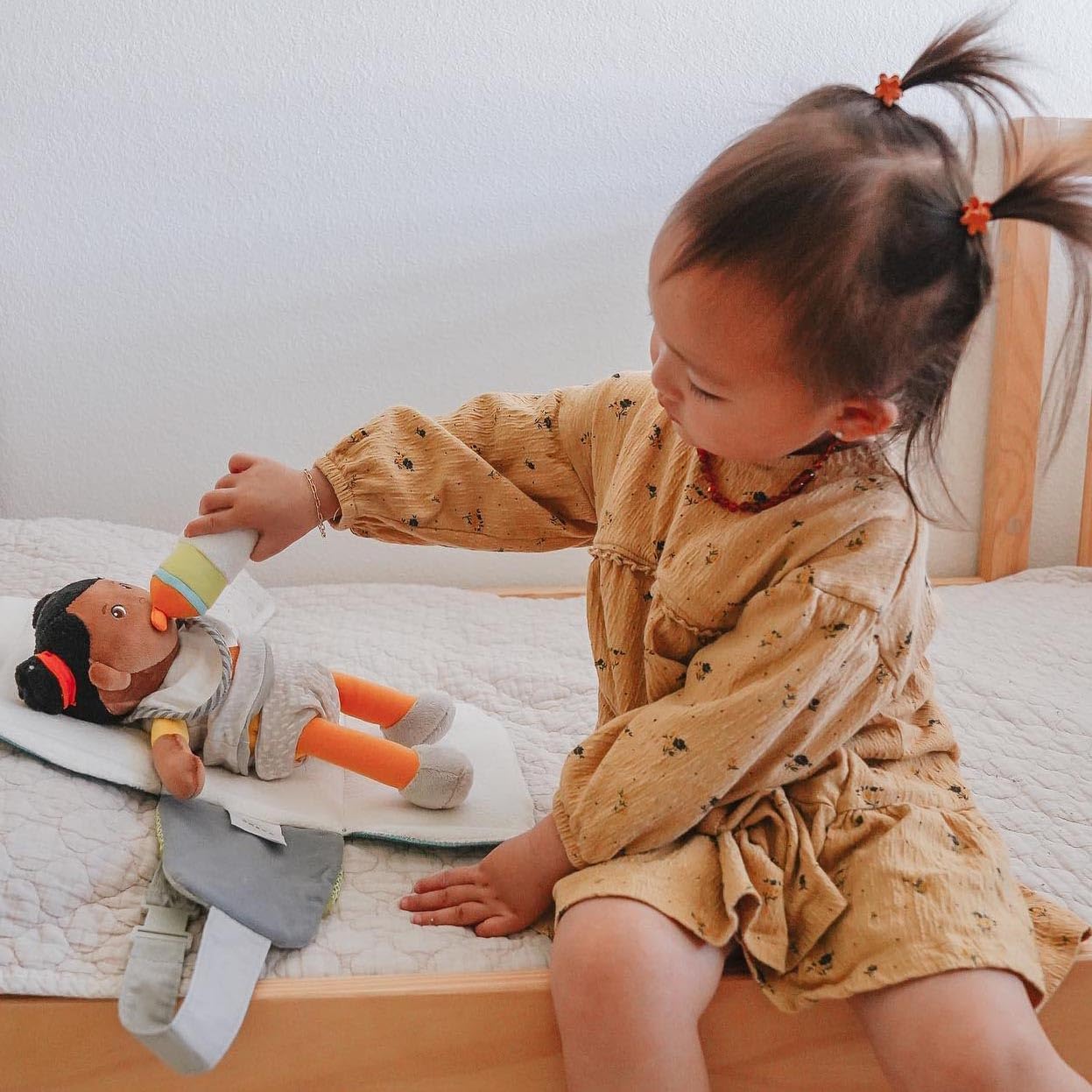 HABA Snug Up Soft Doll Jada 11.5" with Black Hair - Machine Washable