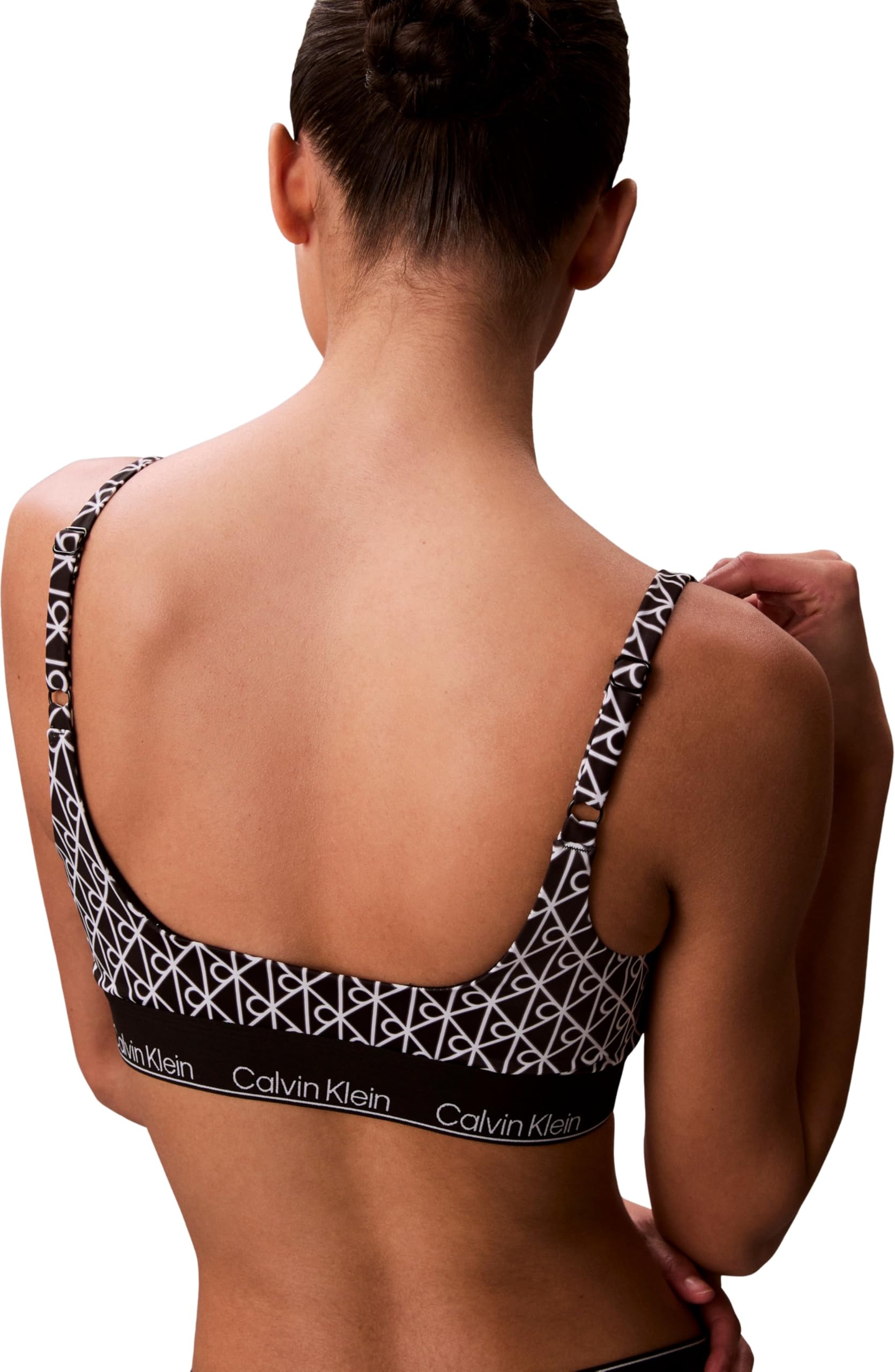 Calvin Klein Square Neck Bralette Lv00q61130 Tops de natación Mujer (Pack de 1)