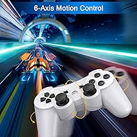 Vista 4 de Yinjie 2 Pack Wireless Controller for PS3, Compatible with Playstation 3, with 2 Charging Cables (Black & White)