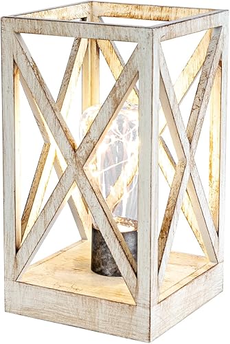 Miniatura 10 de WINGBO Paquete de 2 lámparas de mesa retro alimentadas por batería, juego de lámparas inalámbricas que funcionan con pilas, luz nocturna portátil