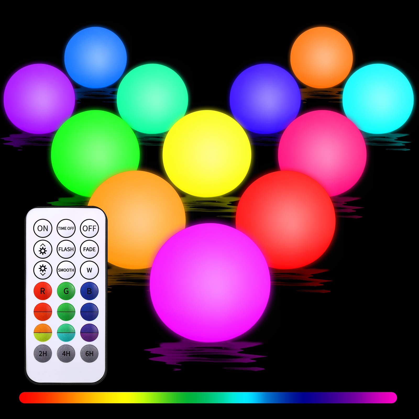 Buy 12 Pieces Floating Pool Balls Light with Remote, Color Changing LED