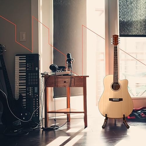 Miniatura 7 de Donner Soporte de madera para guitarra, soporte de pie para guitarra eléctrica acústica, marco de un soporte plegable ajustable para bajo,