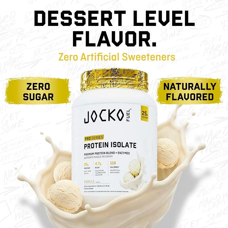 Jocko Fuel Whey Isolate Protein Powder | 25G Protein | Vanilla 25 Serving image 5