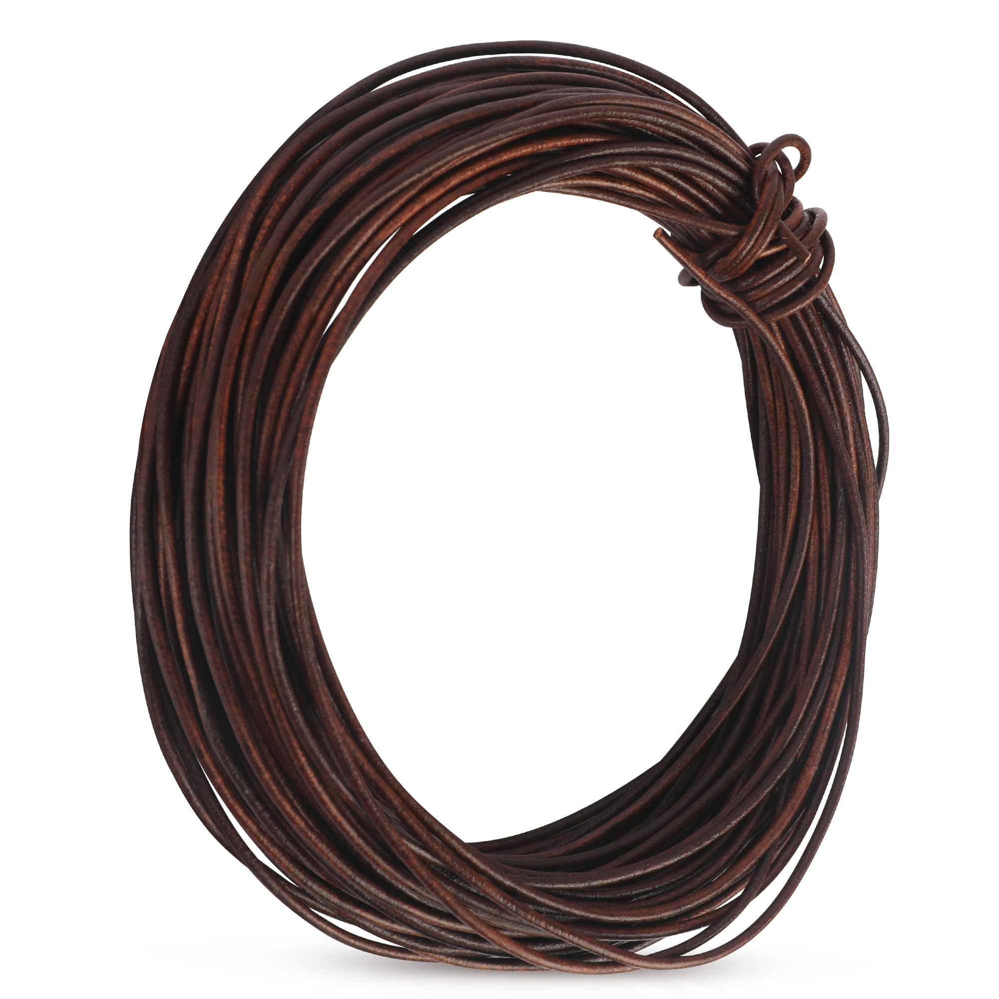SOSMAR 20MX 2MM Cowhide Round Leather Cords Rope String for Bracelet Necklace Jewelry Making Lanyards DIY Crafts