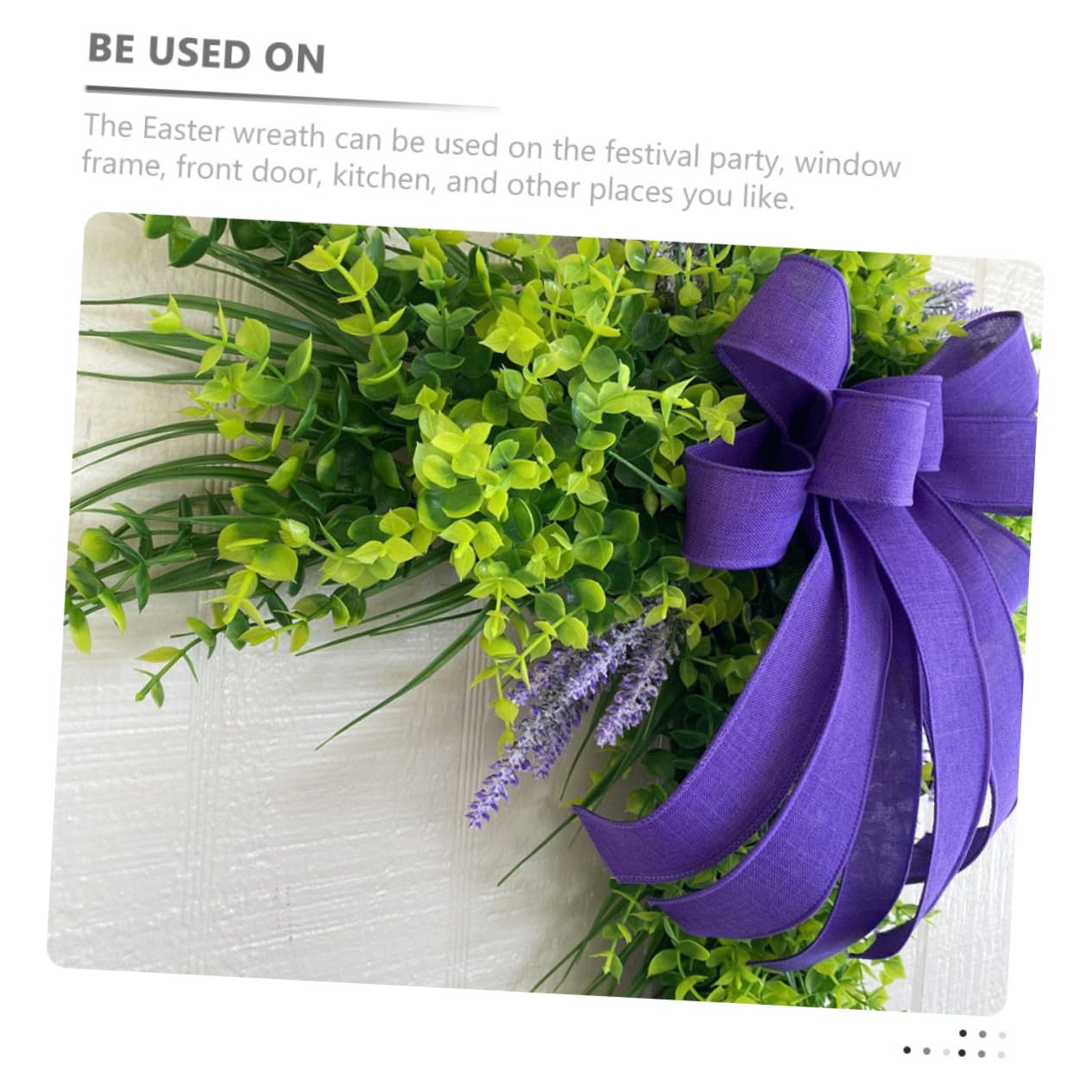 Cabilock Ghirlanda di Pasqua Forma di Croce Ghirlanda per Porta d Ingresso Esterna Decorazioni di Eucalipto e Lavanda per Porte Interne Esterne