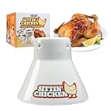 Sittin' Chicken Ceramic Beer Can Steamer & Roaster-Easily Infuse Marinade & Sauce Flavors Into Your Meat- Wide Ceramic Base for Oven or Grill Use- Durable & Reusable for Dinner Meal Prep & Parties