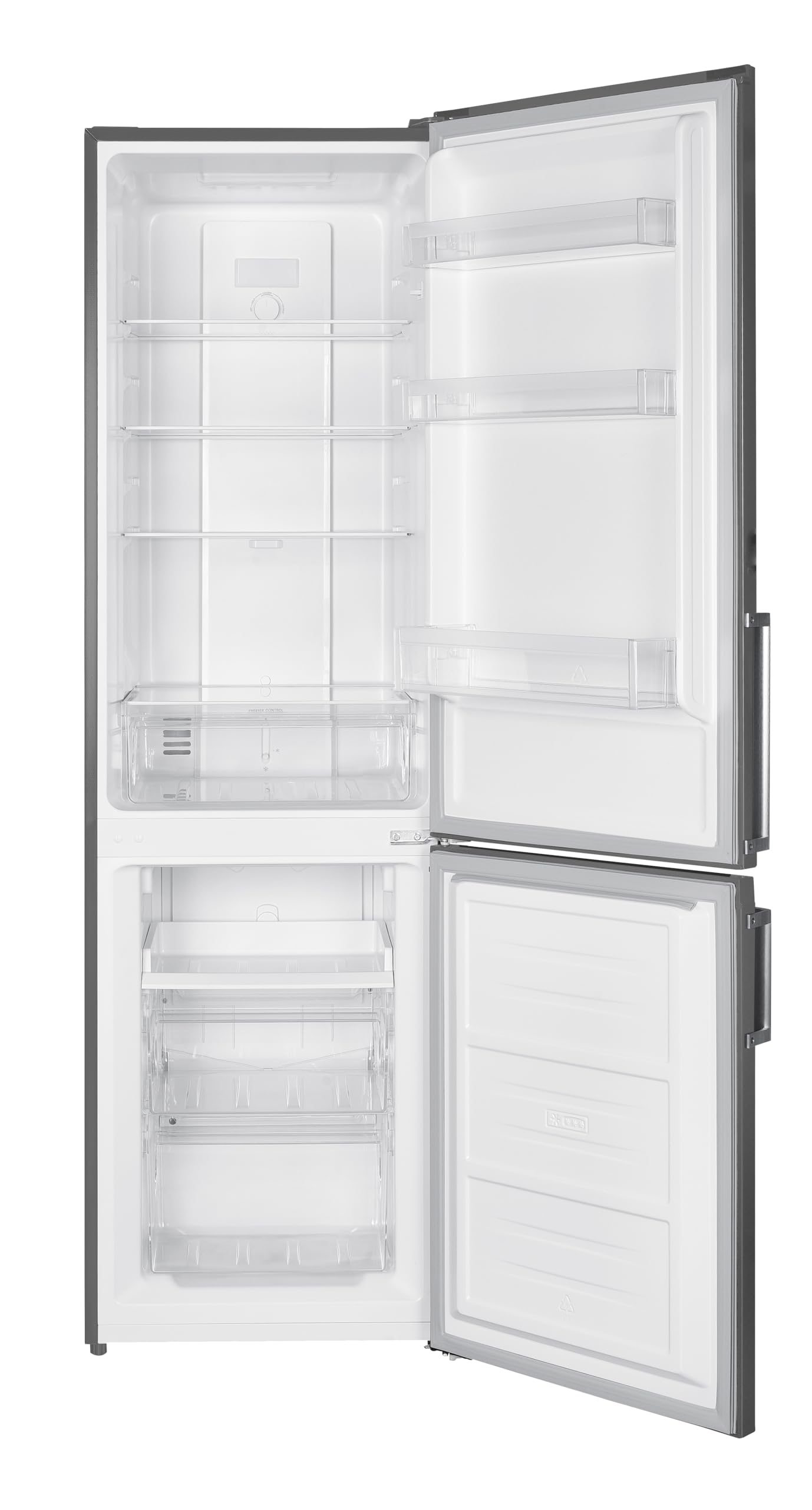 PKM BKG55HNFCIX lodówko-zamrażarka | Inox Design | 182 l chłodzenia | zamrażanie 71 l | klasa efektywności energetycznej C | oświetlenie LED | tryb szybkiego zamrażania | 141 kWh | wolnostojąca