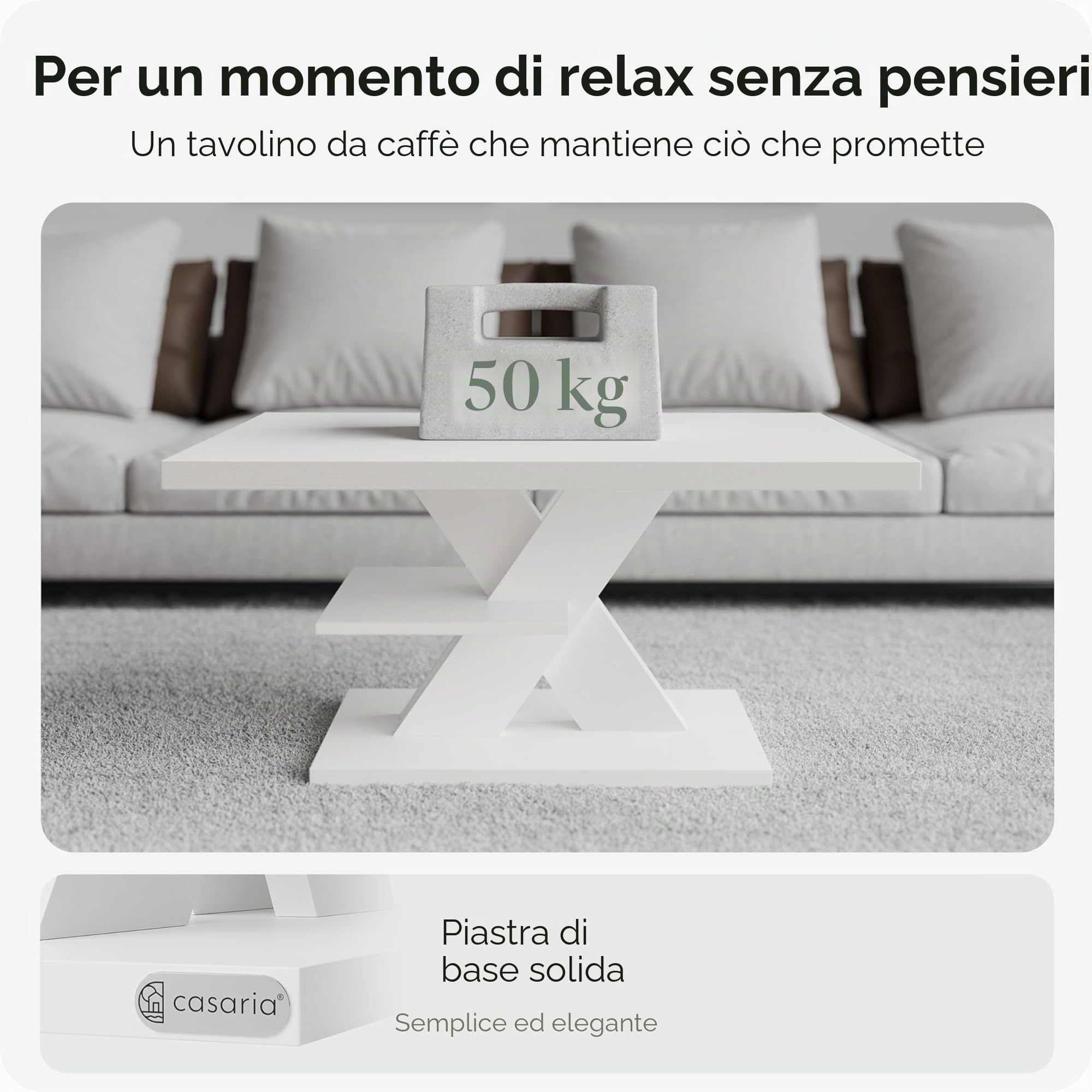 Casaria® Tavolino Detroit 90x60x45cm da Divano 2 Ripiani in Legno Carico Max 50kg Antigraffio Tavolo da Caffé Soggiorno Design Moderno