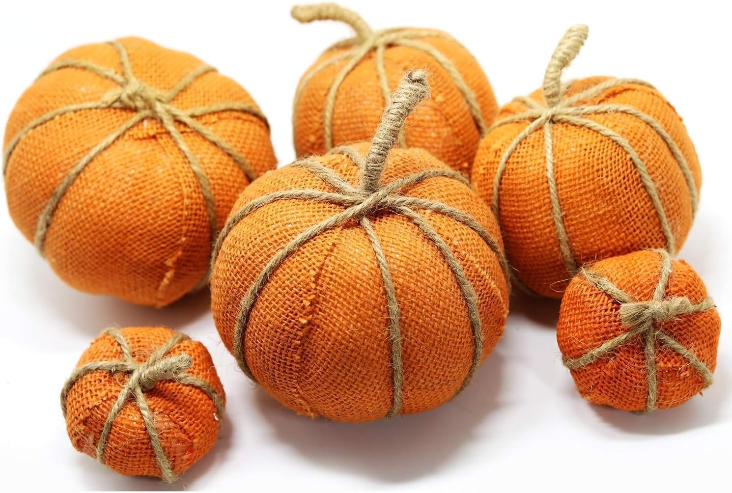 WsCrofts Orange Assorted Size Pumpkin Set of 6