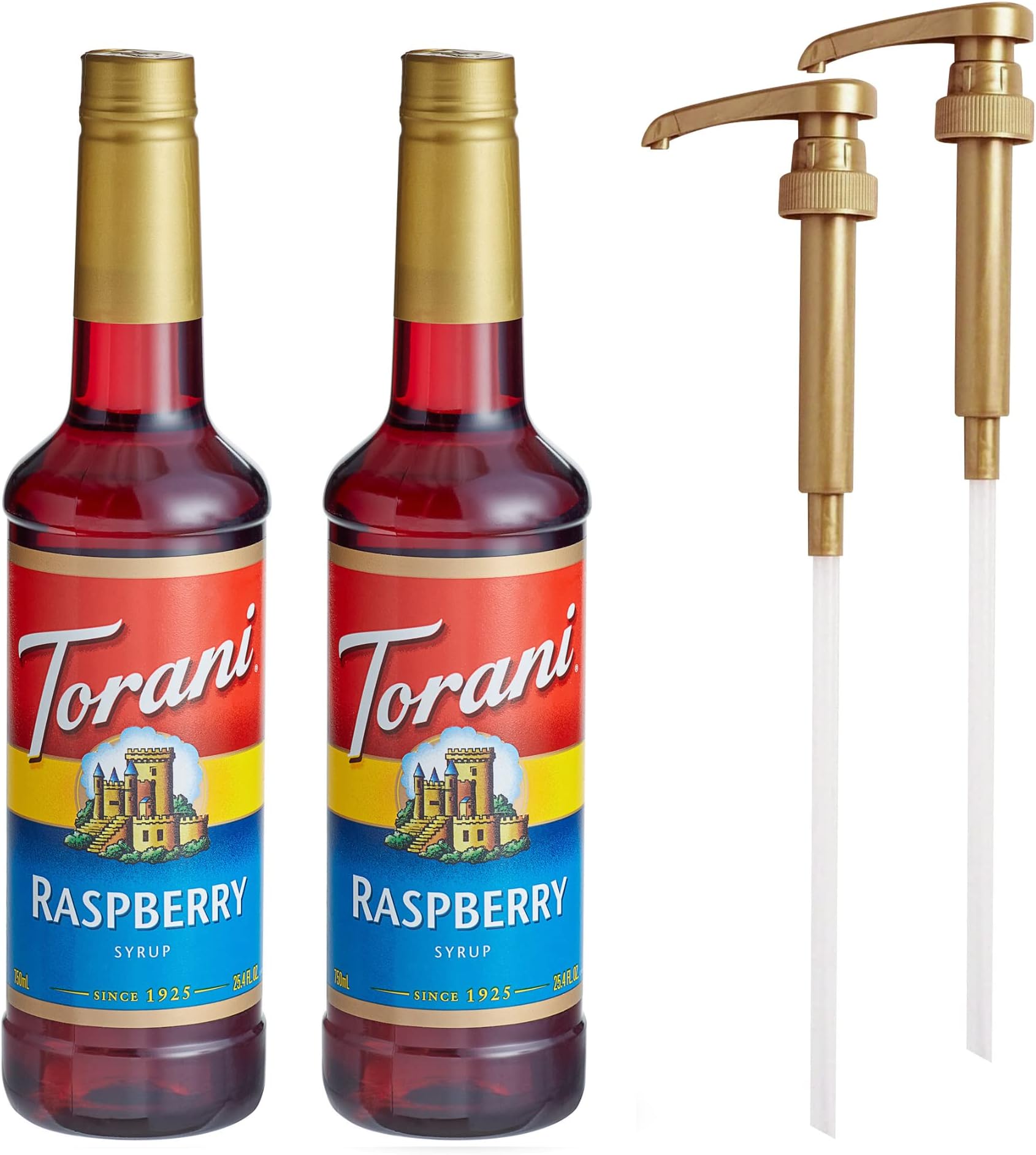 Torani Syrups 25.4Oz 2 Pack Raspberry Syrup For Coffee With
