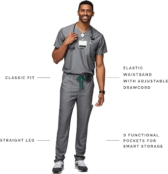 FIGS Cairo Cargo Scrub Pants for Men Classic Straight Leg Fit, 9 Pockets, 4-Way Stretch, Anti-Wrinkle