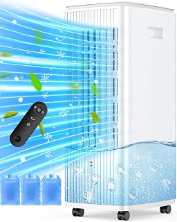 25" Windowless Air Conditioner with Double Tanks for 16H Cooling, 25ft Remote & Timer,3-IN-1 Evaporative Air Cooler for Room, 90° Oscillation, 30dB, 3-Speed Swamp Cooler Air Conditioner Portable - Amazon product rated Grade B