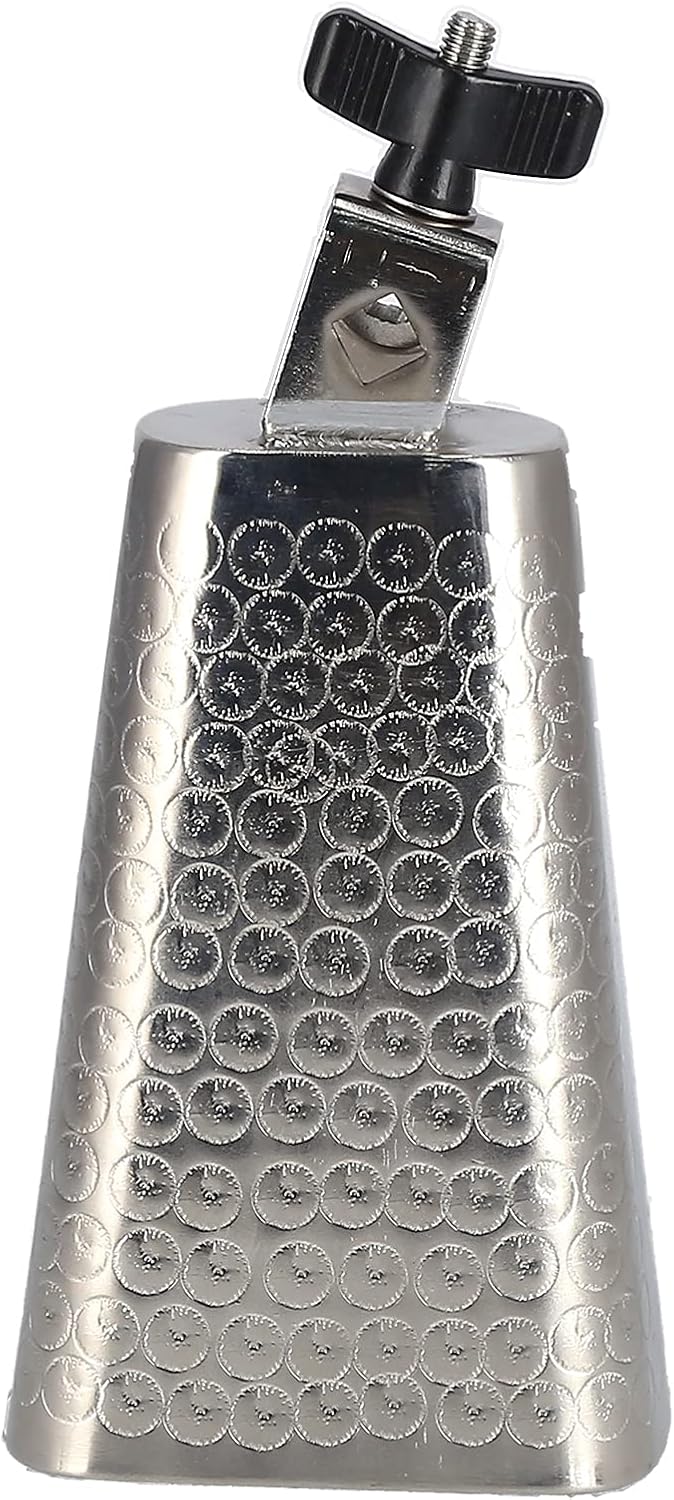 6 Inch Metal Cowbell | Electroplated Drum Set Accessory for Percussion Instruments/Marching Bands/Live Performances | Crisp Sound with Strong Projection