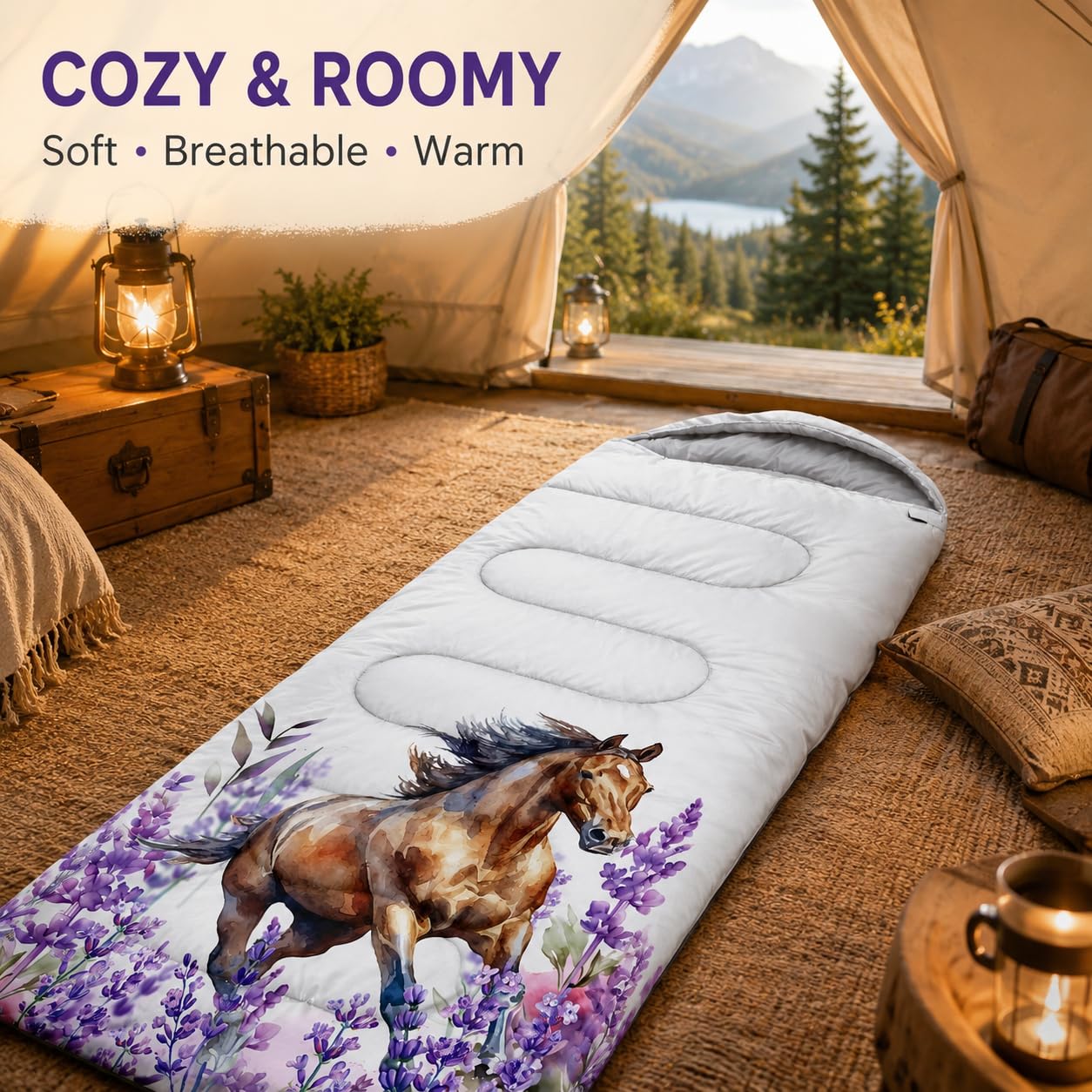 AILONEN Sacos de dormir morados de sirena para niñas, niños y adultos, mochileros, clima frío y cálido, ligero, compacto, camping, senderismo, viajes al aire libre, caza