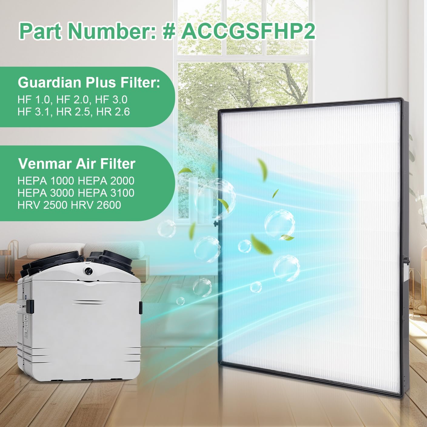 Replacement Hood Filters Compatible With Broan/Nutone Part #ACCGSFHP2, Pre Filter Kit Parts Models - HF 1.0, HF 2.0, HF 3.0, HF 3.1, HR 2.5 and HR 2.6 (1 Pack)