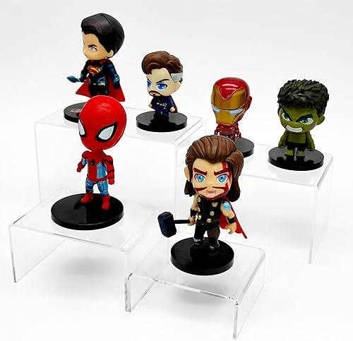 Miniatura 6 de 8Pcs Acrylic Display Risers(6",5",4" 3") Clear Product Stand,Cupcakes Holder Dessert Display Transparent Showcase Stands, Candy Bar Risers, Acrylic