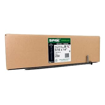 5/16" x 14" Powerlags Interior Pancake Head Structural Wood Lag Screws 250 pcs T40 T-Star Heavy Duty