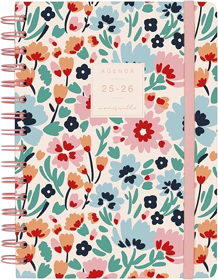 papeleriabonita.com - comprar agendas bonitas - agendas semanales - Finocam - Agenda Moniquilla Curso 2025 2026 Semana Vista Horizontal Septiembre 2025- Agosto 2026 (12 meses) Dalia Español